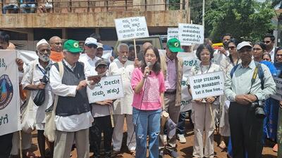 The rally held under the banner of the “Our Water, Our Right” movement in Belagavi on Tuesday. (HT photo) The rally held under the banner of the “Our Water, Our Right” movement in Belagavi on Tuesday. (HT photo)