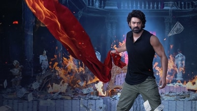 Prabhas in a poster of The Raja Saab. Prabhas in a poster of The Raja Saab.