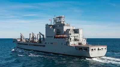 The USNS Harvey Milk was christened in 2021, as part of the John Lewis class of tankers. (AFP) The USNS Harvey Milk was christened in 2021, as part of the John Lewis class of tankers. (AFP)