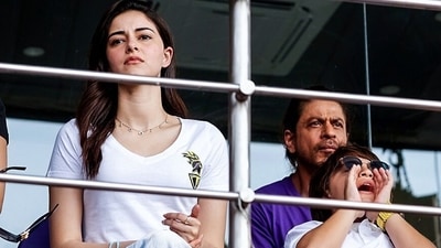 Ananya Panday and Shah Rukh Khan have watched several IPL matches together. (KKR Twitter) Ananya Panday and Shah Rukh Khan have watched several IPL matches together. (KKR Twitter)