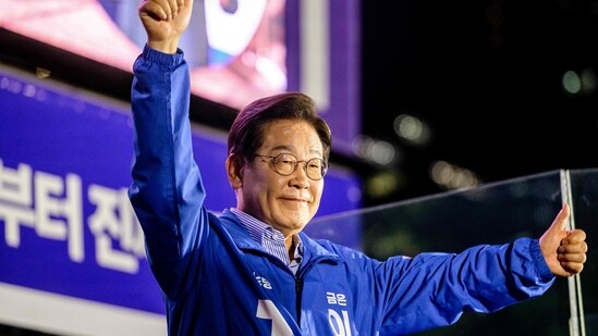 Lee Jae-myung, the candidate from Democratic Party, won the popular vote and is set to become president. (AFP)