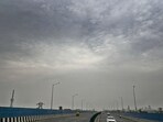 A view of the pre-monsoon black cloudy weather on the Gurugram-Sohna road near Sector 66, in Gurugram, India, on June 2, 2025. A view of the pre-monsoon black cloudy weather on the Gurugram-Sohna road near Sector 66, in Gurugram, India, on June 2, 2025.