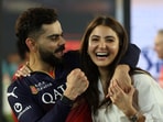 Royal Challengers Bengaluru's Virat Kohli celebrates with his wife, actor Anushka Sharma, after winning the Indian Premier League. REUTERS/Amit Dave