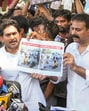 YSR Congress Party chief and former chief minister of Andhra Pradesh YS Jagan Mohan Reddy speaks with the media after meet the family of John Victor. (PTI) YSR Congress Party chief and former chief minister of Andhra Pradesh YS Jagan Mohan Reddy speaks with the media after meet the family of John Victor. (PTI)