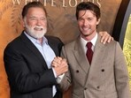 Arnold Schwarzenegger with Patrick Schwarzenegger at The White Lotus screening. Arnold Schwarzenegger with Patrick Schwarzenegger at The White Lotus screening.