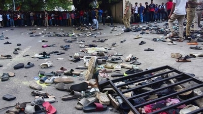 At least 11 people were killed in a stampede on June 4 as a tightly packed crowd celebrated the victory of Royal Challengers Banglore. (AFP) At least 11 people were killed in a stampede on June 4 as a tightly packed crowd celebrated the victory of Royal Challengers Banglore. (AFP)