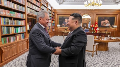 Wednesday's visit is Russia's Secretary of the Security Council Sergei Shoigu's second to Pyongyang in less than three months. (via REUTERS)