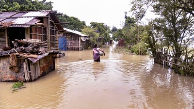 Road, train and ferry services continued to be affected in several parts of Assam. (PTI) Road, train and ferry services continued to be affected in several parts of Assam. (PTI)