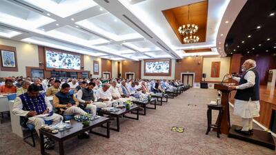 Prime Minister Narendra Modi chairs a meeting of the Council of Ministers, in New Delhi on Wednesday. (Narendra Modi-X) Prime Minister Narendra Modi chairs a meeting of the Council of Ministers, in New Delhi on Wednesday. (Narendra Modi-X)