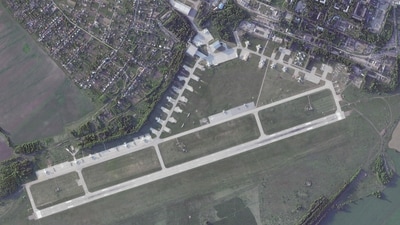 This satellite image, taken on June 2, 2025 and released on June 3, 2025, by Planet Labs PBC, shows post-strike satellite imagery of the Dyagilevo Airbase, east of Moscow. Ukraine said that it destroyed Russian bombers worth billions of dollars in a "large-scale" drone assault.. (AFP) This satellite image, taken on June 2, 2025 and released on June 3, 2025, by Planet Labs PBC, shows post-strike satellite imagery of the Dyagilevo Airbase, east of Moscow. Ukraine said that it destroyed Russian bombers worth billions of dollars in a "large-scale" drone assault.. (AFP)