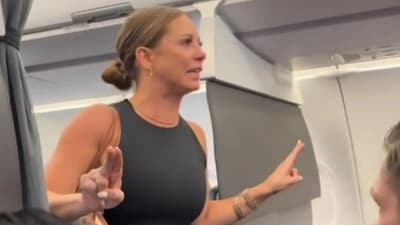 Tiffany Gomas, who went viral for her rant on an American Airlines flight (knuckelslawncare/TikTok) Tiffany Gomas, who went viral for her rant on an American Airlines flight (knuckelslawncare/TikTok)