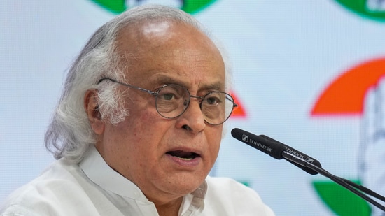 Congress leader Jairam Ramesh addresses a press conference at the party office, in New Delhi. (PTI File)