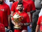 Virat Kohli during IPL's title-winning celebrations in Bengaluru