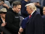 Elon Musk shakes hands with President Donald Trump at the finals for the NCAA wrestling championship on March 22, 2025, in Philadelphia. Elon Musk shakes hands with President Donald Trump at the finals for the NCAA wrestling championship on March 22, 2025, in Philadelphia.