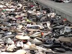 Bengaluru stampede: Footwears lie on the ground outside the Chinnaswamy Stadium a day after the stampede, following a large gathering of fans for the felicitation of IPL 2025 winning Royal Challengers Bengaluru team, in Bengaluru, Karnataka Bengaluru stampede: Footwears lie on the ground outside the Chinnaswamy Stadium a day after the stampede, following a large gathering of fans for the felicitation of IPL 2025 winning Royal Challengers Bengaluru team, in Bengaluru, Karnataka