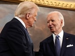 US President Donald Trump with his his predecessor Joe Biden.