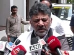 Karnataka deputy chief minister DK Shivakumar gets emotional as he addresses the media on Thursday. Karnataka deputy chief minister DK Shivakumar gets emotional as he addresses the media on Thursday.