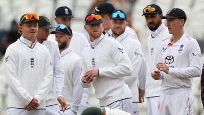 England's captain Ben Stokes (C) and his players prepare to start on the third day of the four day Test cricket match between England and Zimbabwe at Trent Bridge in Nottingham (AFP) England's captain Ben Stokes (C) and his players prepare to start on the third day of the four day Test cricket match between England and Zimbabwe at Trent Bridge in Nottingham (AFP)