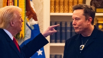 Elon Musk claimed Donald Trump's name appears in the sealed Jeffrey Epstein files. (AFP) Elon Musk claimed Donald Trump's name appears in the sealed Jeffrey Epstein files. (AFP)