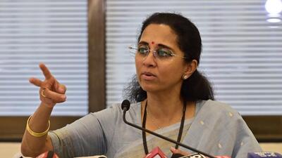 Mumbai, India - June 5, 2025:NCP MP Supriya Sule addressing to media during press conference at YB Chavan center in Mumbai, India, on Thursday, June 5, 2025. (Photo by Anshuman Poyrekar/ Hindustan Times) (Hindustan Times) Mumbai, India - June 5, 2025:NCP MP Supriya Sule addressing to media during press conference at YB Chavan center in Mumbai, India, on Thursday, June 5, 2025. (Photo by Anshuman Poyrekar/ Hindustan Times) (Hindustan Times)