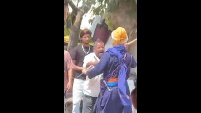 The attack unfolded after the Nihangs were stopped from setting up an illegal stall in Patel Market, Sector 15, Chandigarh. (HT) The attack unfolded after the Nihangs were stopped from setting up an illegal stall in Patel Market, Sector 15, Chandigarh. (HT)