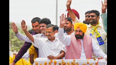 former Delhi chief minister Arvind Kejriwal, Punjab chief minister Bhagwant Mann, (Sourced)