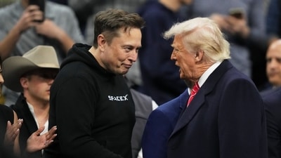 Trump said Musk’s opposition to the 'Big Beautiful Bill' Act was rooted in a provision that would scale back electric vehicle tax credits that benefitted Tesla. (File/AP) Trump said Musk’s opposition to the 'Big Beautiful Bill' Act was rooted in a provision that would scale back electric vehicle tax credits that benefitted Tesla. (File/AP)