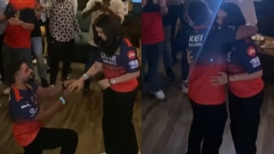 Moments after RCB's historic IPL 2025 win, a man proposed to his partner in a viral video. (Instagram/prashu_dj) Moments after RCB's historic IPL 2025 win, a man proposed to his partner in a viral video. (Instagram/prashu_dj)