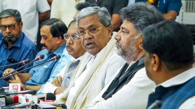 A combative Siddaramaiah appeared at a press conference on Thursday and announced that five police officers will be suspended. (PTI) A combative Siddaramaiah appeared at a press conference on Thursday and announced that five police officers will be suspended. (PTI)