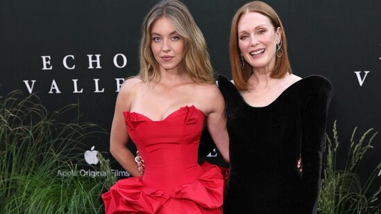 NEW YORK, NEW YORK - JUNE 04: Sydney Sweeney and Julianne Moore attend the "Echo Valley" New York Premiere at AMC Lincoln Square 13 on June 04, 2025 in New York City. Theo Wargo/Getty Images/AFP (Photo by Theo Wargo / GETTY IMAGES NORTH AMERICA / Getty Images via AFP)(Getty Images via AFP)