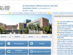 AIIMS B.SC Nursing Result 2025: AIIMS Nursing results expected today(Official website screenshot)
