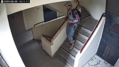 A screengrab from CCTV footage inside Jalvayu Vihar shows one of the burglars. (HT Photo)
