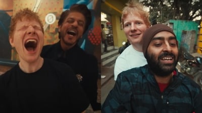 Shah Rukh Khan and Arijit Singh featured in Ed Sheeran's new video Sapphire. Shah Rukh Khan and Arijit Singh featured in Ed Sheeran's new video Sapphire.
