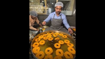 Imarti being made at a 200 year old eatery at Shri Ram Road in Aminabad, Lucknow on Friday. (Sourced) Imarti being made at a 200 year old eatery at Shri Ram Road in Aminabad, Lucknow on Friday. (Sourced)