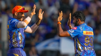 MI teammates Suryakumar Yadav and Jasprit Bumrah were amongst the names Vijay Mallya would have liked to have seen in an RCB jersey. (AP) MI teammates Suryakumar Yadav and Jasprit Bumrah were amongst the names Vijay Mallya would have liked to have seen in an RCB jersey. (AP)