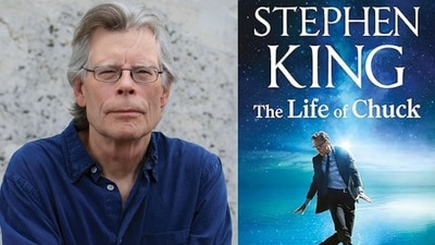 Author Stephen King, and cover of his 2020 book titled The Life of Chuck. (Photo: Shane Leonard) Author Stephen King, and cover of his 2020 book titled The Life of Chuck. (Photo: Shane Leonard)