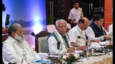 Union minister Manohar Lal Khattar chairs a conference of power ministers of northern states in Chandigarh on Friday. (ANI)