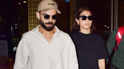 Virat Kohli was spotted at the Mumbai airport along with wife Anushka Sharma Virat Kohli was spotted at the Mumbai airport along with wife Anushka Sharma