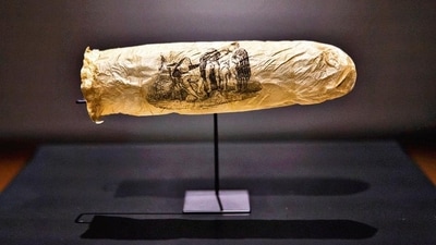 The artefact was bought for €1,000 (nearly  ₹1 lakh INR) at an auction in Haarlem last November and is now the centrepiece of the ongoing exhibition in the Netherlands. (Photo: Kelly Schenk/Rijksmuseum via AP)