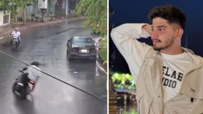 The crash was recorded on CCTV as he swerved to avoid another vehicle, leading to a fatal impact with a wall. (X/@motordave2) The crash was recorded on CCTV as he swerved to avoid another vehicle, leading to a fatal impact with a wall. (X/@motordave2)