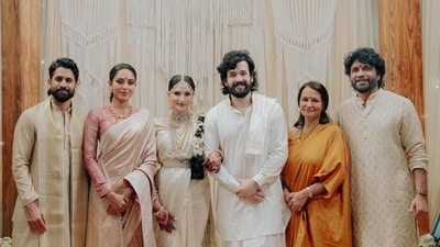 Naga Chaitanya and Sobhita Dhulipala welcomed the newlywed couple. Naga Chaitanya and Sobhita Dhulipala welcomed the newlywed couple.