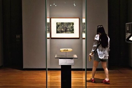 The condom is on display at The Netherlands’ national museum until the end of November. (Photo: Kelly Schenk/ AP)