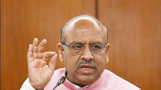 Delhi assembly speaker Vijender Gupta. (Sanjeev Verma/HT Photo)