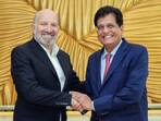 Union Commerce and Industry Minister Piyush Goyal meets United States Secretary of Commerce Howard Lutnick, on Monday.