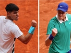 A combination picture shows Spain's Carlos Alcaraz and Italy's Jannik Sinner ahead of the French Open men's final