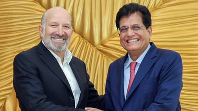 Union Commerce and Industry Minister Piyush Goyal meets United States Secretary of Commerce Howard Lutnick, on Monday. (X/Piyush Goyal ) Union Commerce and Industry Minister Piyush Goyal meets United States Secretary of Commerce Howard Lutnick, on Monday. (X/Piyush Goyal )