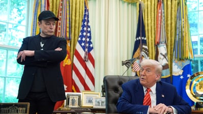 President Donald Trump, right, speaks during a news conference with Elon Musk in the Oval Office of the White House, Friday, May 30, 2025, in Washington. (AP Photo/Evan Vucci, File) (AP) President Donald Trump, right, speaks during a news conference with Elon Musk in the Oval Office of the White House, Friday, May 30, 2025, in Washington. (AP Photo/Evan Vucci, File) (AP)