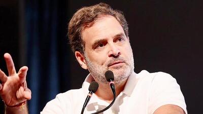 Rajgir, Bihar, India -June .06, 2025: Leader of Opposition and Congress leader Rahul Gandhi addressing during Samvidhan Suraksha Sammelan at Rajgir, Bihar, India, Friday,06. 2025. (HT Photo) Rajgir, Bihar, India -June .06, 2025: Leader of Opposition and Congress leader Rahul Gandhi addressing during Samvidhan Suraksha Sammelan at Rajgir, Bihar, India, Friday,06. 2025. (HT Photo)