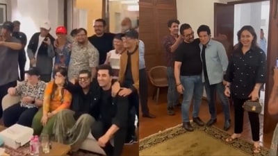Ranbir Kapoor and Sachin Tendulkar pose with Aamir Khan and Sitaare Zameen Par cast. Ranbir Kapoor and Sachin Tendulkar pose with Aamir Khan and Sitaare Zameen Par cast.