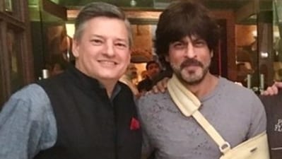 Ted Sarandos with Shah Rukh Khan during his 2017 visit to India. Ted Sarandos with Shah Rukh Khan during his 2017 visit to India.